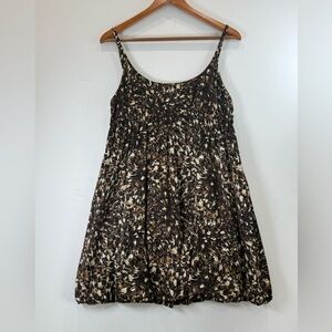 Susana Monaco Silk Mini Dress Brown Black Abstract Print Size 2